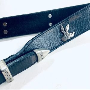 Vintage Black Leather Looney Toon Belt Warner Brothers Size 28